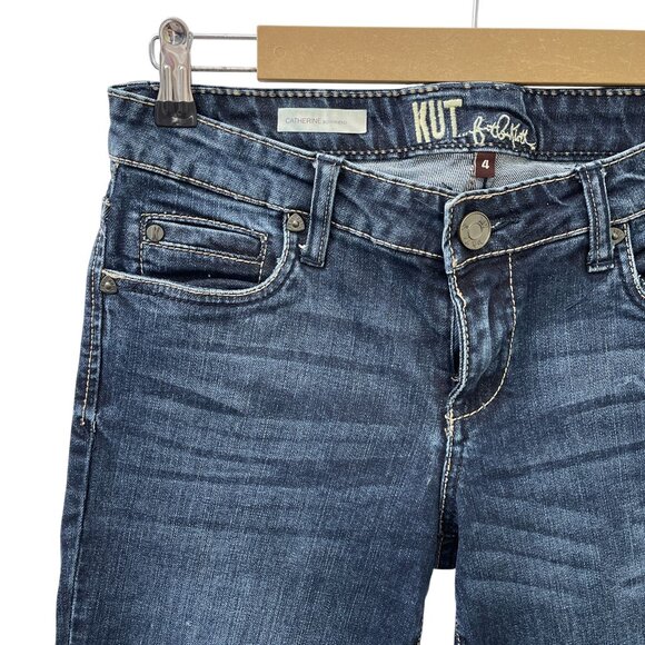 Kut From The Kloth Catherine Boyfriend Denim Jeans Rolled Hem Dark Wash Womens 4 - Picture 5 of 13